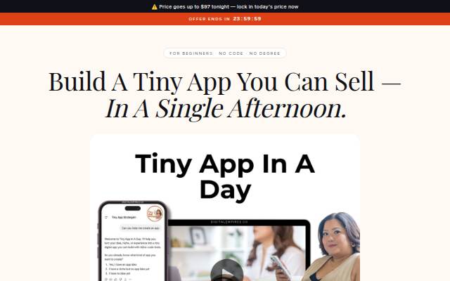 Tiny App In A Day — Create Your First Tiny Digital App storefront