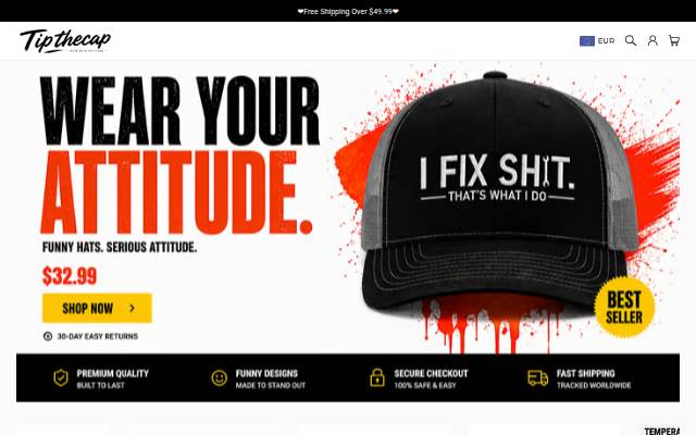Tipthecap storefront