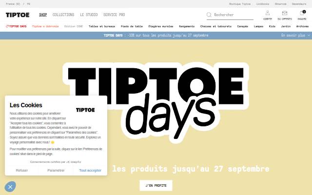 Tiptoe storefront