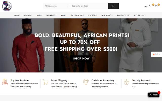 TJ African Print Dresses storefront