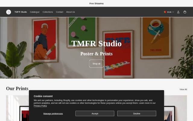 TMFR Studio storefront