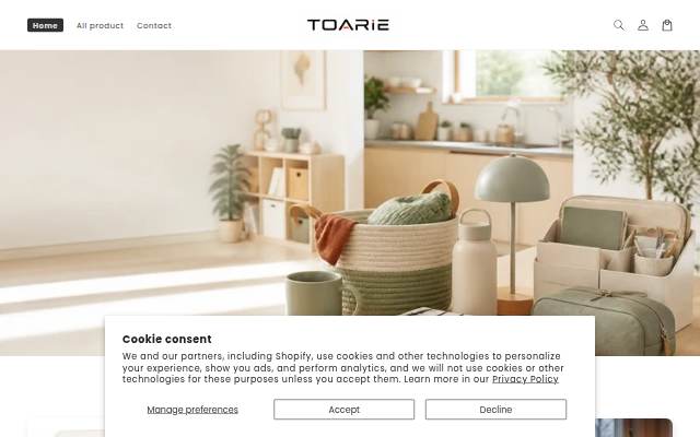 Toarie storefront