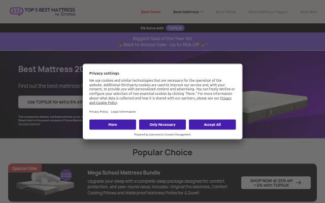 Best Mattress of 2026 in the UK storefront