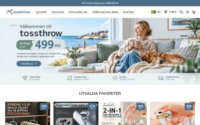 Startseite von Tossthrow