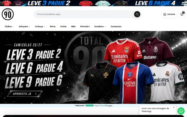 Total 90 - Camisolas de Futebol storefront