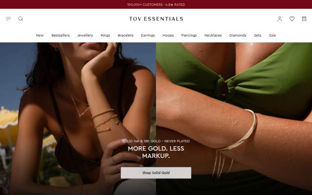 TOV Essentials storefront