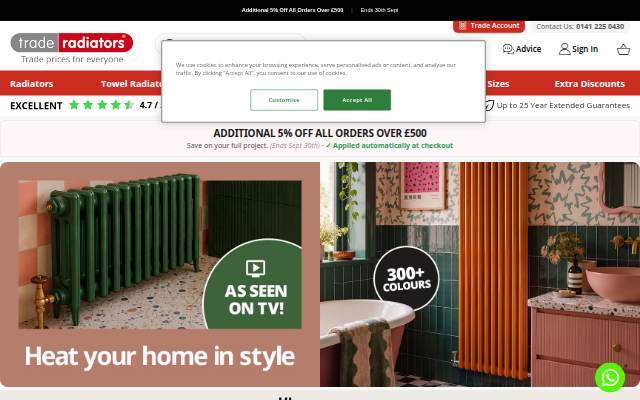 Vitrine de Trade Radiators