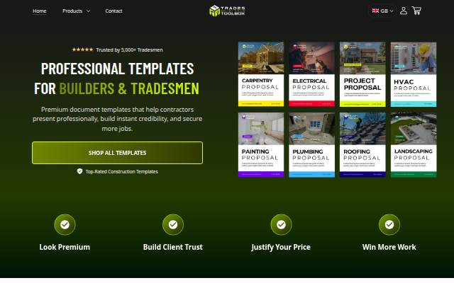 Trades Digital Toolbox storefront