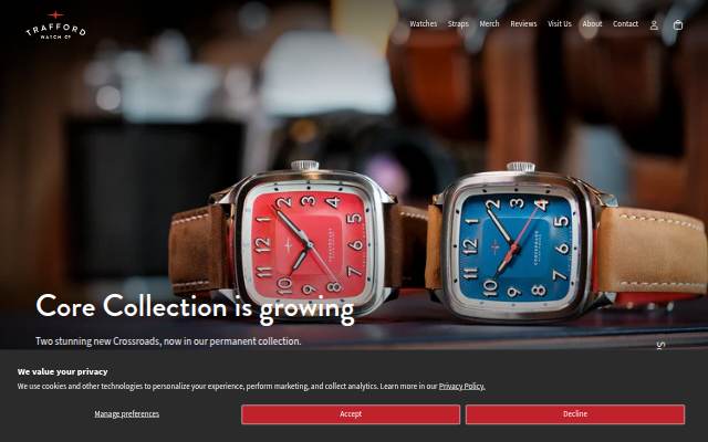Startseite von Trafford Watch Co.