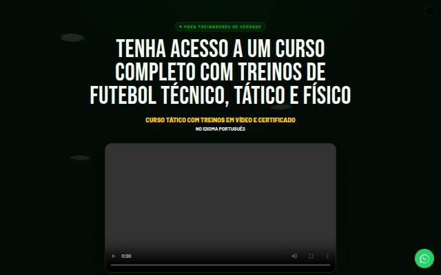 Escaparate de Curso Tático com Treinos de Futebol