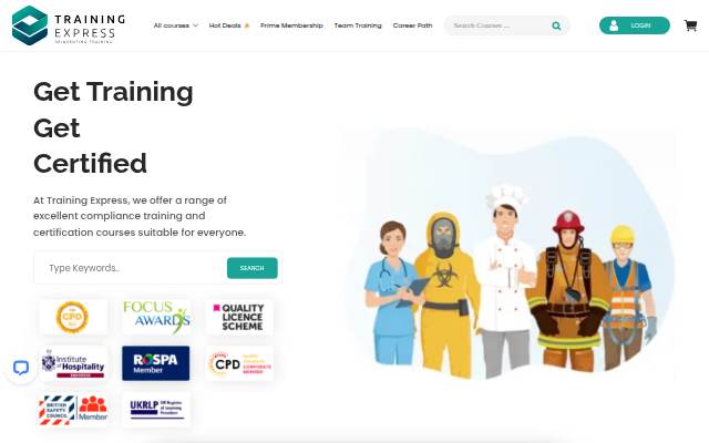 Startseite von Training Express