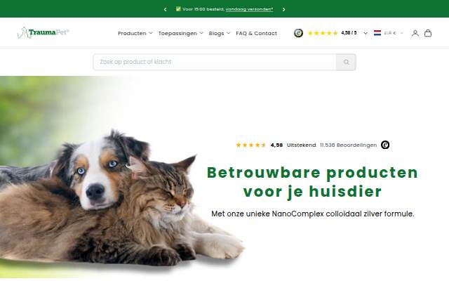 TraumaPet Nederland storefront