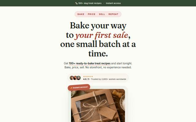 Escaparate de Barkery From Home · Bake, price &amp; sell homemade dog treats from your kitchen