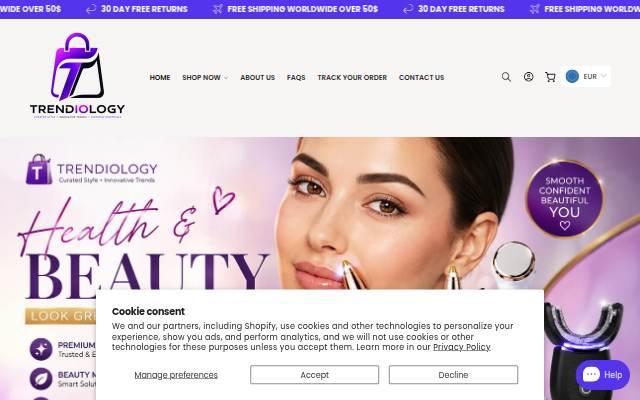 Trendiology storefront