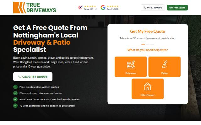Get A Free Quote From Nottingham's Local Driveway &amp; Patio Specialist storefront
