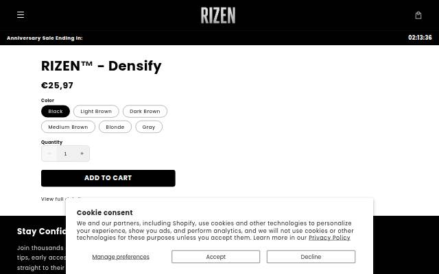 Rizen storefront