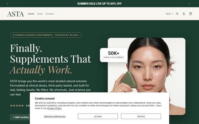 Asta storefront