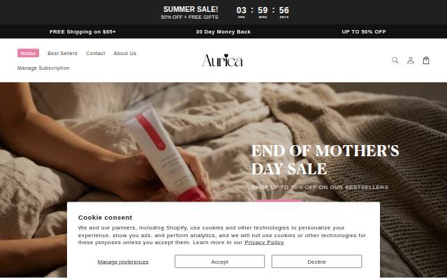 Aurica storefront