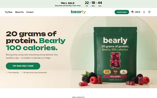 Startseite von Bearly