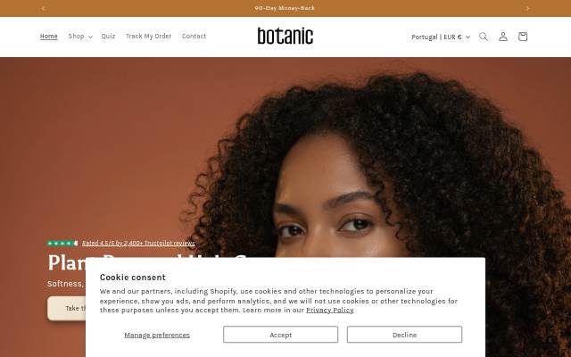 Botanic UK storefront