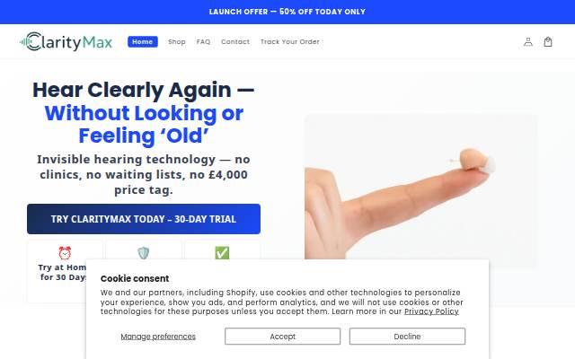 Clarity Max storefront
