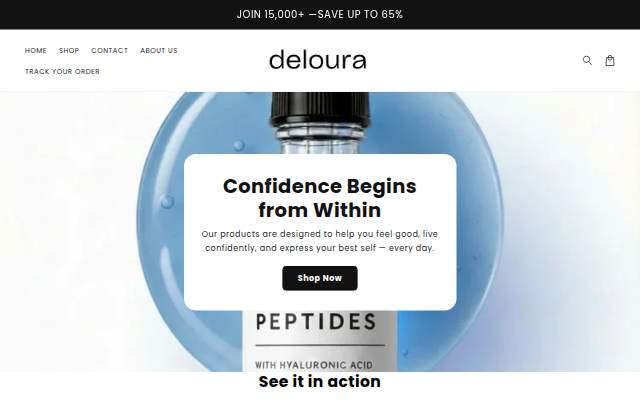TryDeloura storefront