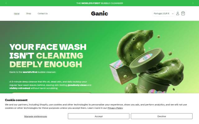 Ganic storefront