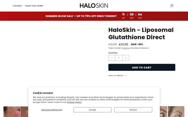 Halo Skin storefront