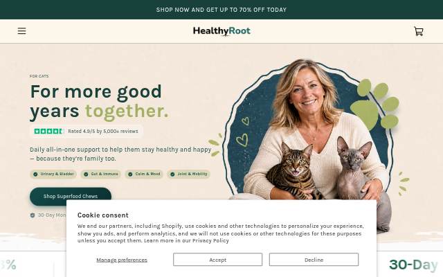 TryHealthyRoot storefront