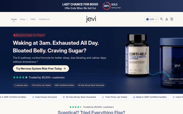 Jevi Supplements storefront