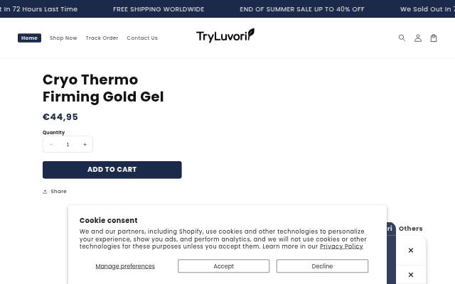 TryLuvori storefront