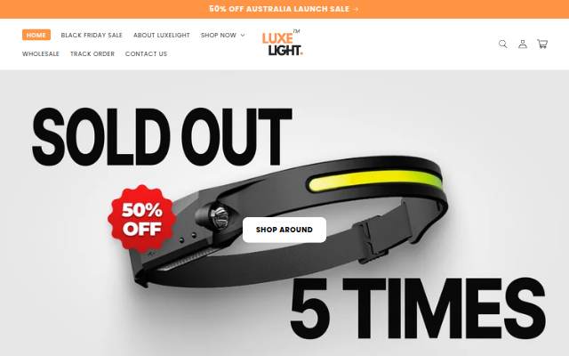 LuxeLight storefront