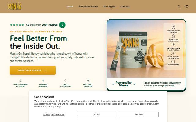 Manna Honey storefront