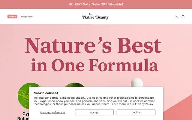Native Beauty storefront