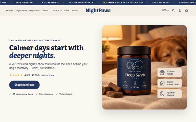 TryNightPaws storefront