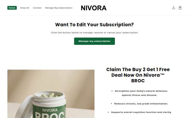 Nivora storefront