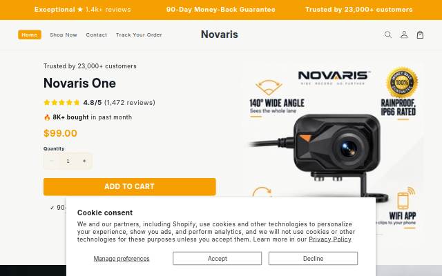Novaris storefront