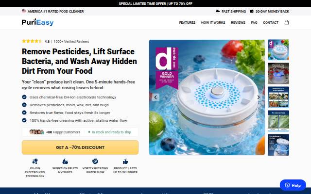 Montra da Remove Pesticides, Bacteria & Hidden Dirt for Cleaner, Fresher Food