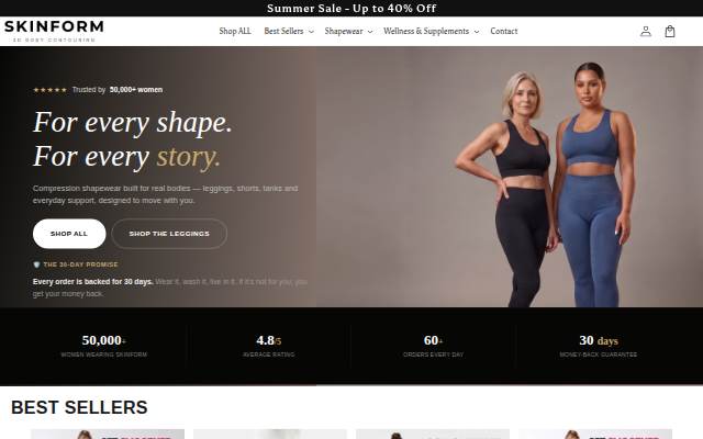 SkinForm storefront