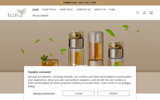Startseite von Teava