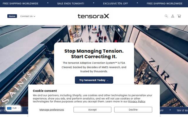 TensoraX storefront