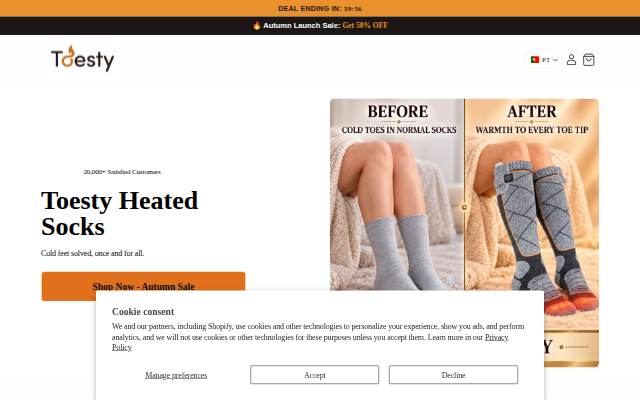 Toesty storefront