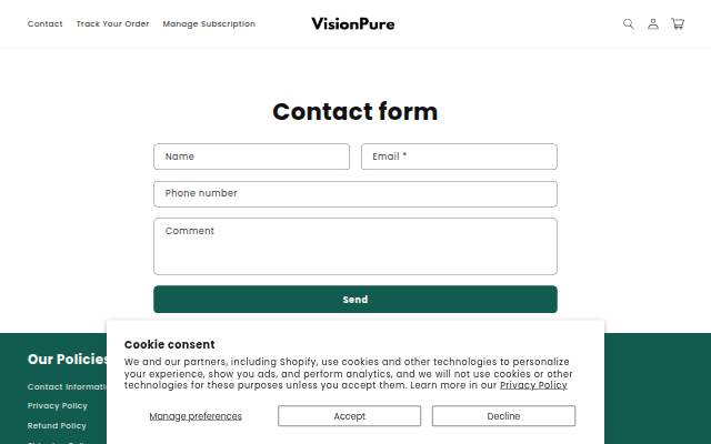 VisionPure storefront