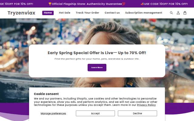 Tryzenviax storefront
