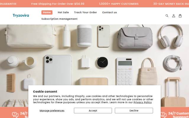 Tryzovira storefront