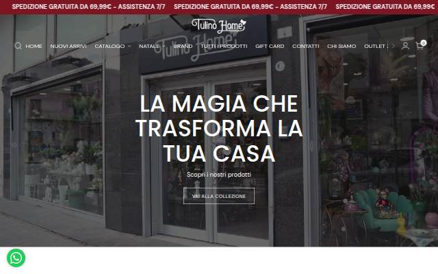 Tulino home storefront