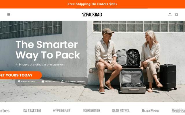 2PackBag storefront