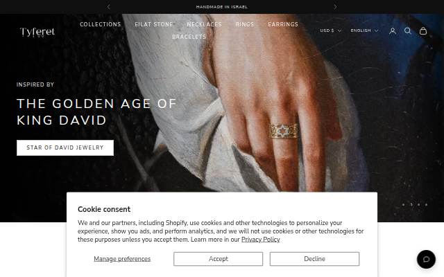 Tyferet Judaica Jewelry storefront