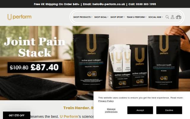 U Perform storefront