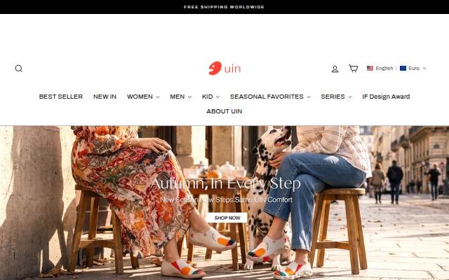 EU UIN Footwear storefront